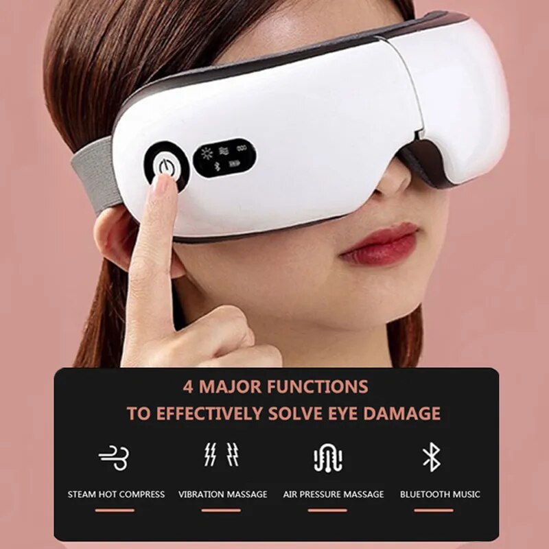 4D Smart Airbag Vibration Eye Massager Eye Care Instrument Hot Compress Bluetooth Eye Fatigue Massage Glasses Electric Eye Care