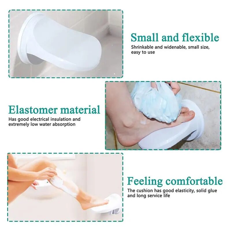 Bathroom Shower Foot Rest Shaving Leg Step Aid Grip Holder Pedal Step Suction Cup Non Slip Foot Pedal Wash Feet