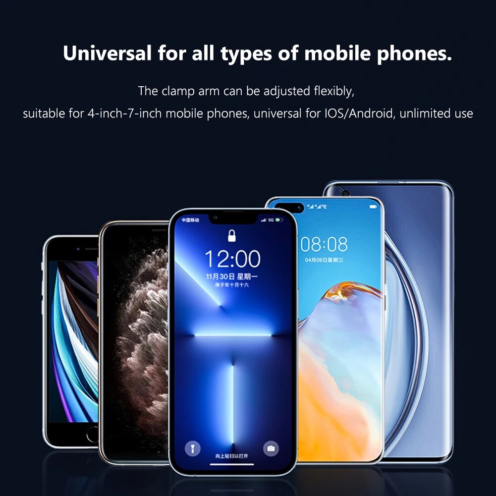 Universal 1080 Rotation Car Clip Sun Visor Cell Phone Holder Phone Mount for iPhone 13 12 11 Pro Max Mini Samsung Huawei Xiaomi